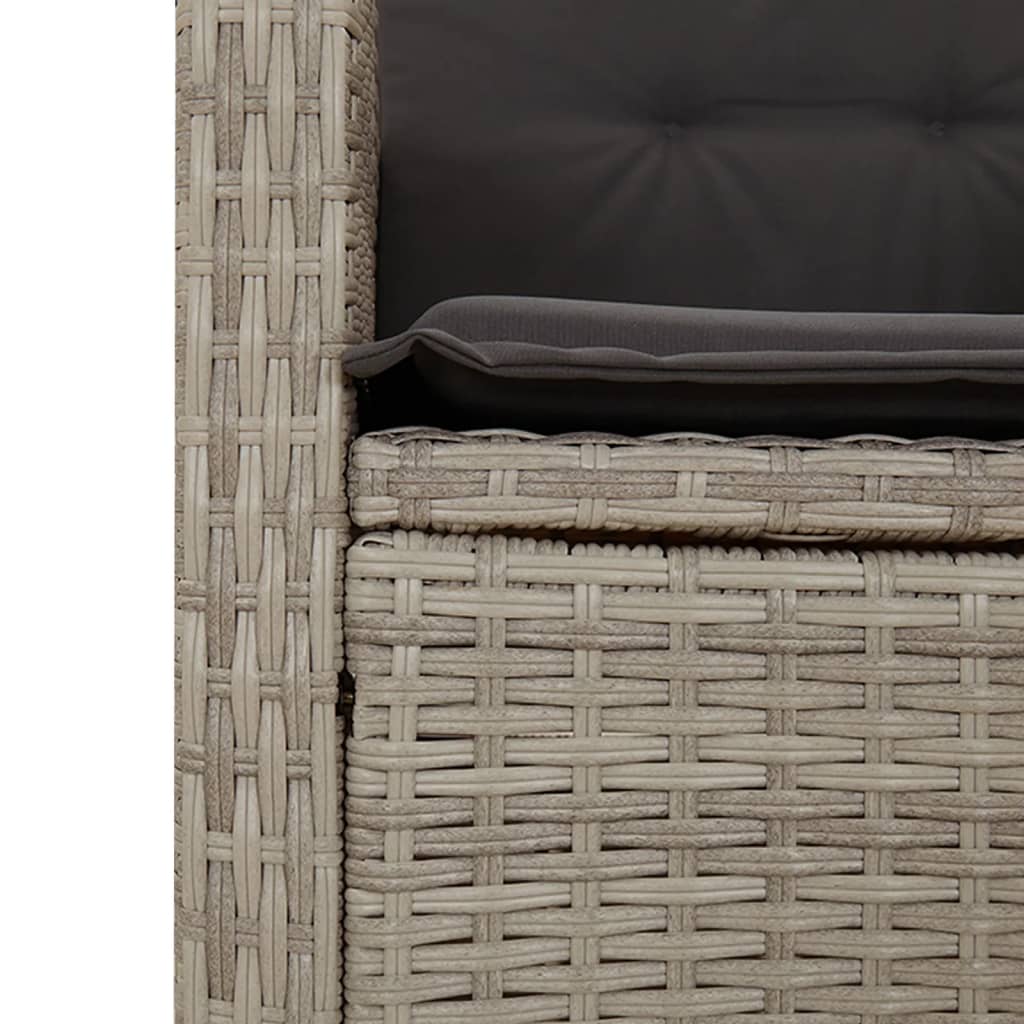 3-Delige Bistroset Met Kussens Poly Rattan Lichtgrijs
