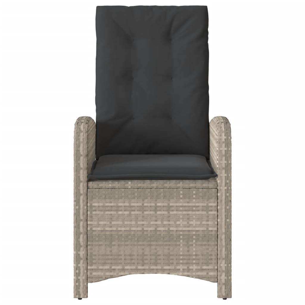 3-Delige Bistroset Met Kussens Poly Rattan Lichtgrijs