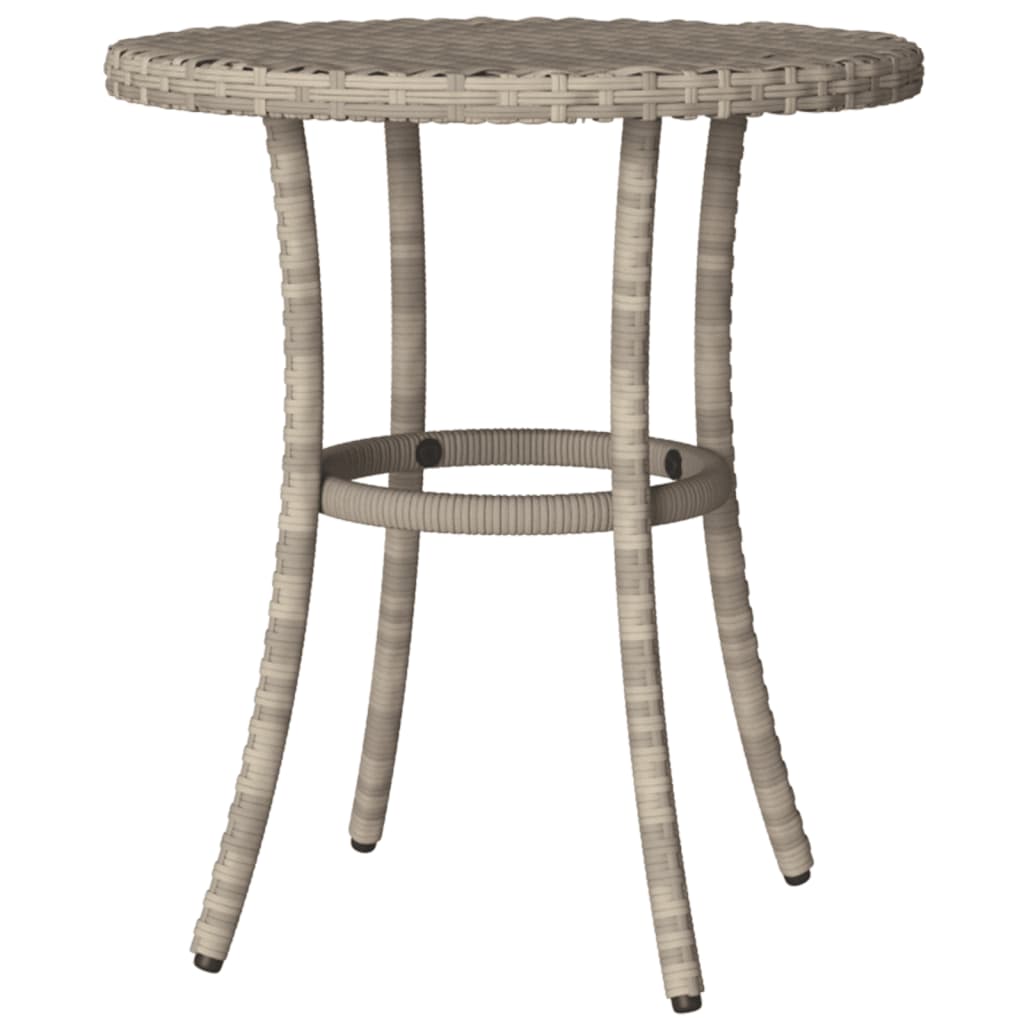 3-Delige Bistroset Met Kussens Poly Rattan Lichtgrijs