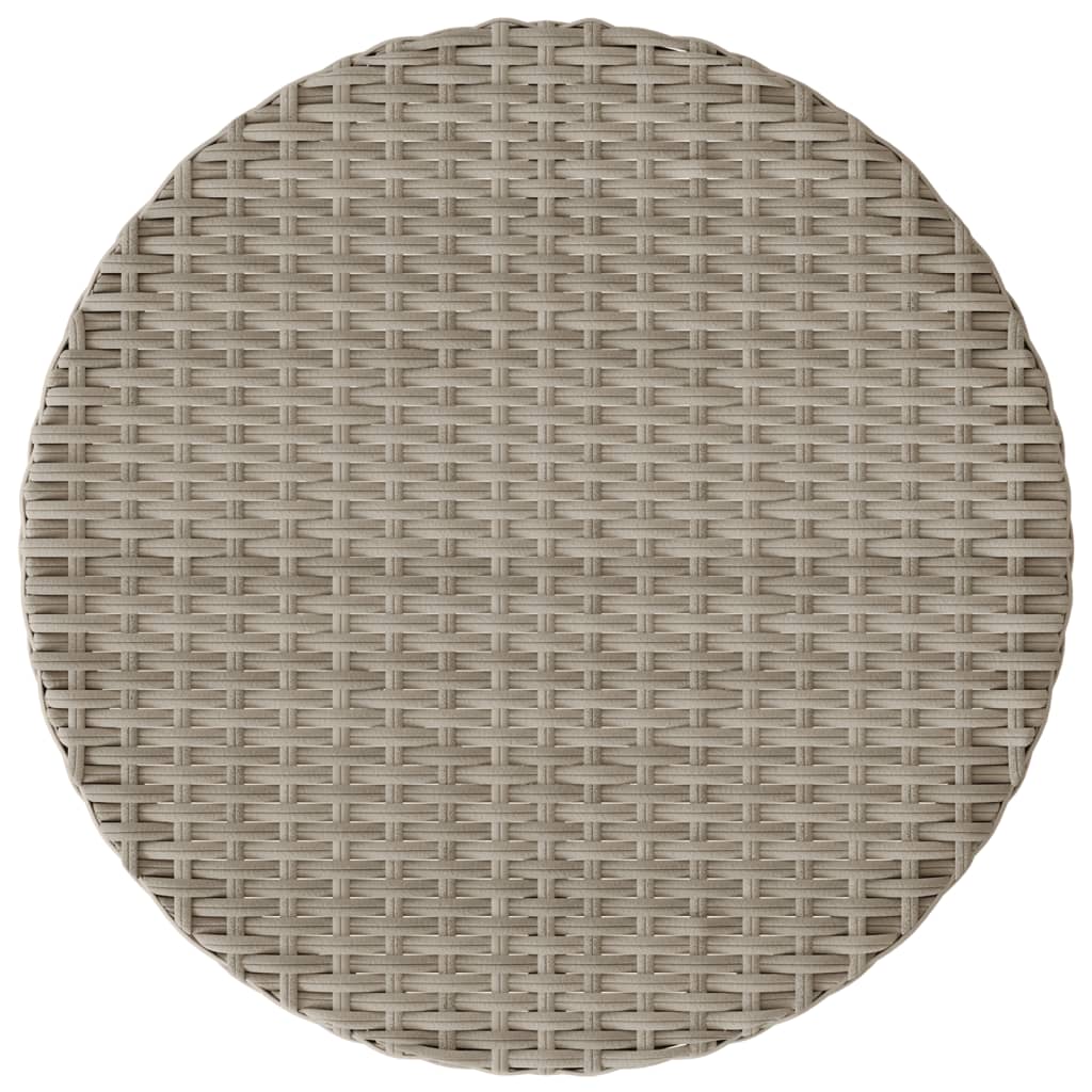 3-Delige Bistroset Met Kussens Poly Rattan Lichtgrijs