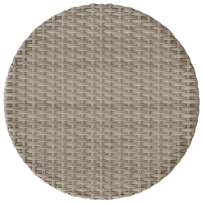3-Delige Bistroset Met Kussens Poly Rattan Lichtgrijs