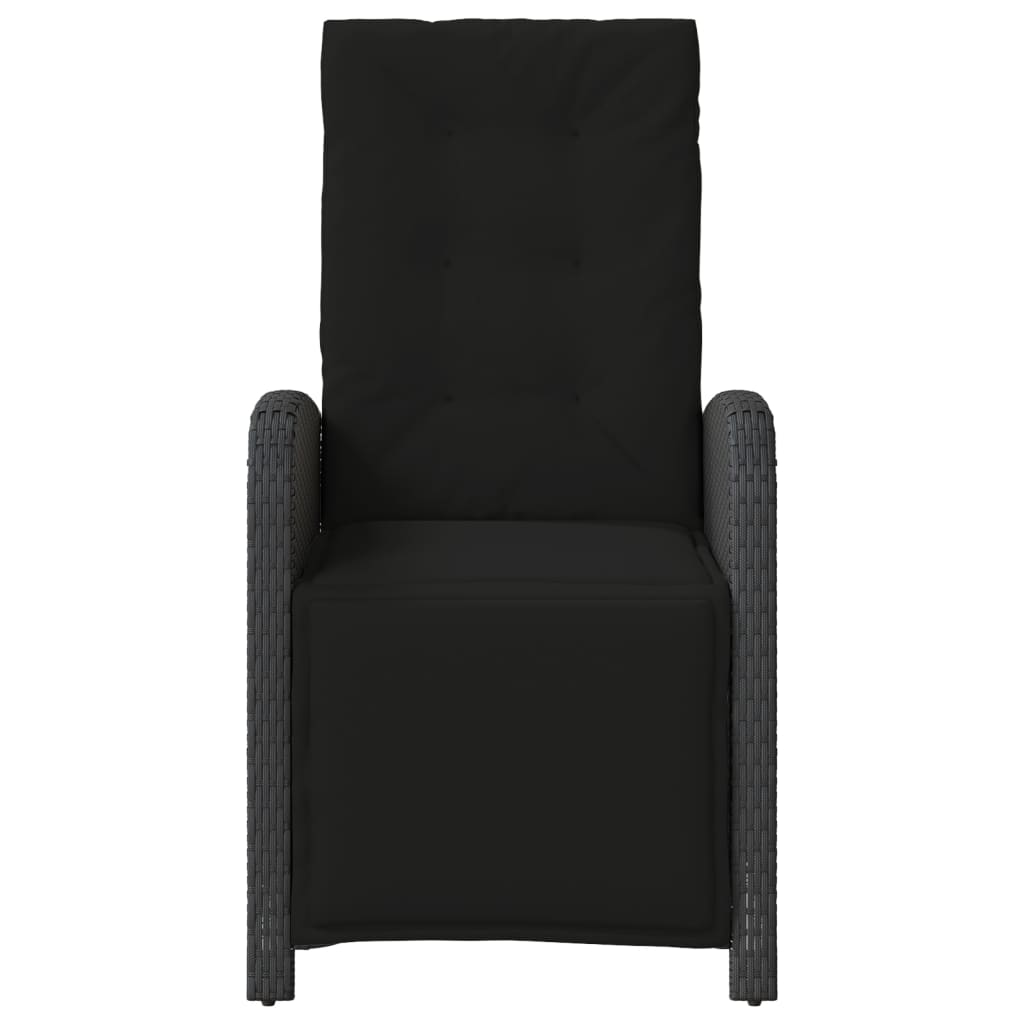 Tuinstoel Verstelbaar Met Voetensteun Poly Rattan Zwart