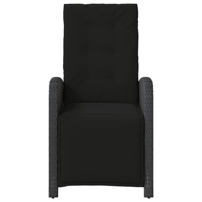 Tuinstoel Verstelbaar Met Voetensteun Poly Rattan Zwart