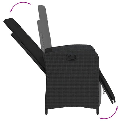 Tuinstoel Verstelbaar Met Voetensteun Poly Rattan Zwart