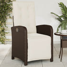 Adjustable Garden Chair with Footrest Poly Rattan Brown