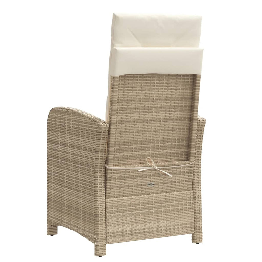 Tuinstoel Verstelbaar Met Voetensteun Poly Rattan Beige