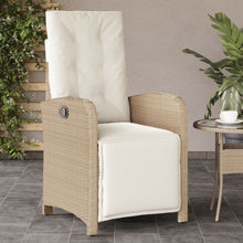 Tuinstoel Verstelbaar Met Voetensteun Poly Rattan Beige