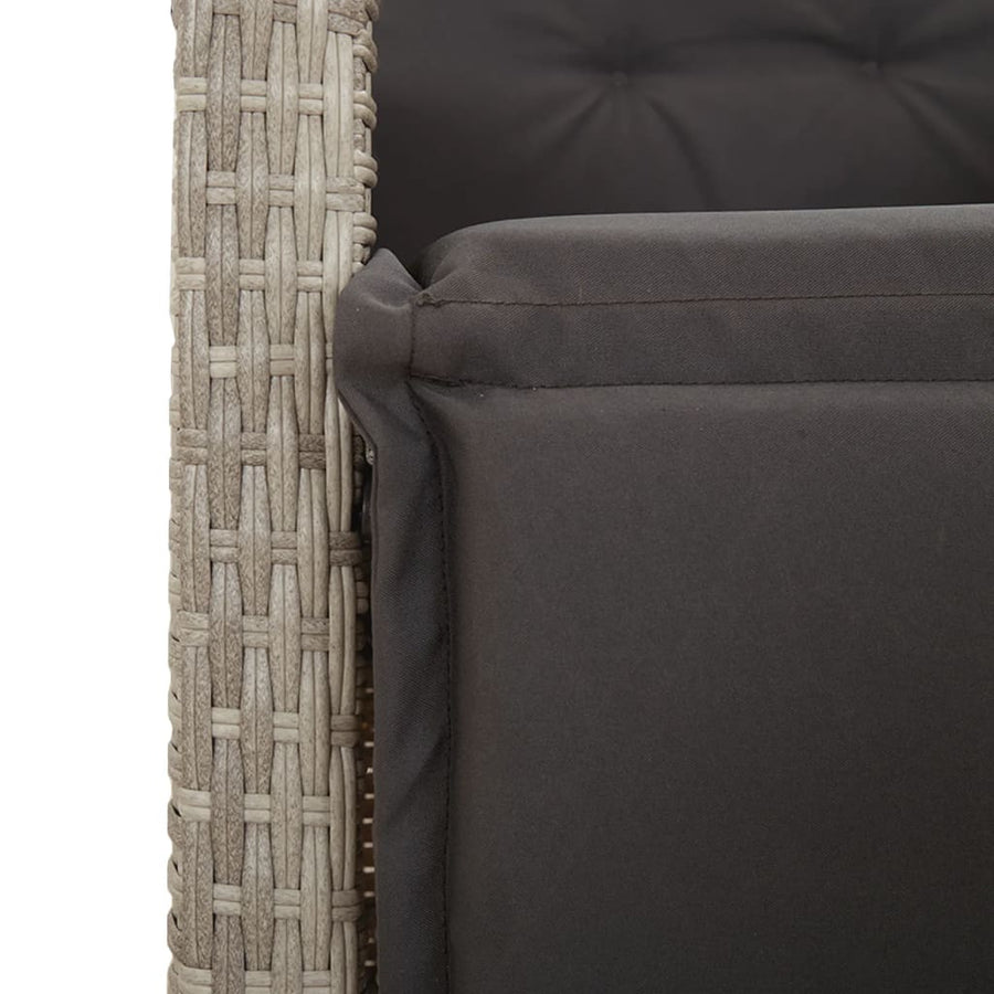 Tuinstoel Verstelbaar Met Voetensteun Poly Rattan Lichtgrijs