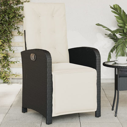 Tuinstoelen 2 St Verstelbaar Met Voetensteun Poly Rattan Zwart