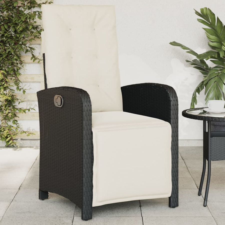 Tuinstoelen 2 St Verstelbaar Met Voetensteun Poly Rattan Zwart