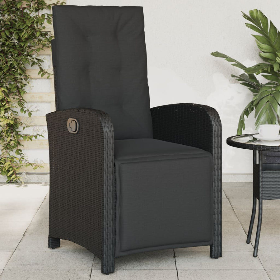 Tuinstoelen 2 St Verstelbaar Met Voetensteun Poly Rattan Zwart
