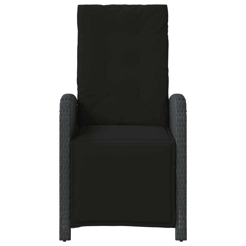 Tuinstoelen 2 St Verstelbaar Met Voetensteun Poly Rattan Zwart