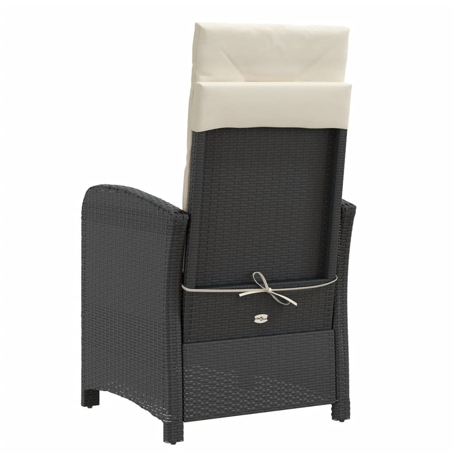 3-Delige Bistroset Met Kussens Poly Rattan Zwart