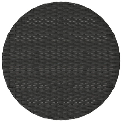 3-Delige Bistroset Met Kussens Poly Rattan Zwart