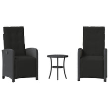 3-Delige Bistroset Met Kussens Poly Rattan Zwart