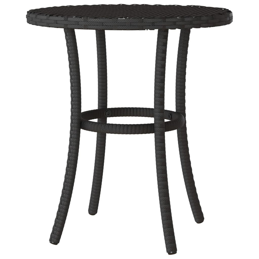 3-Delige Bistroset Met Kussens Poly Rattan Zwart