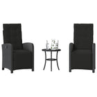 3-piece Bistro Set with cushions poly rattan black