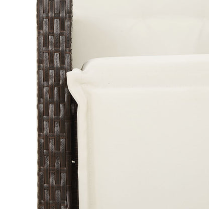 3-Delige Bistroset Met Kussens Poly Rattan Bruin