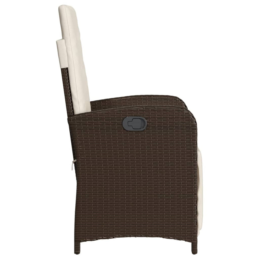 3-Delige Bistroset Met Kussens Poly Rattan Bruin