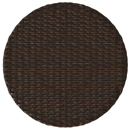 3-Delige Bistroset Met Kussens Poly Rattan Bruin