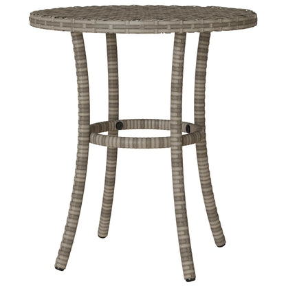 3-Delige Bistroset Met Kussens Poly Rattan Grijs