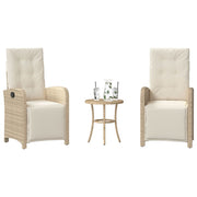 Bistroset 3-delig poly rattan beige met kussens