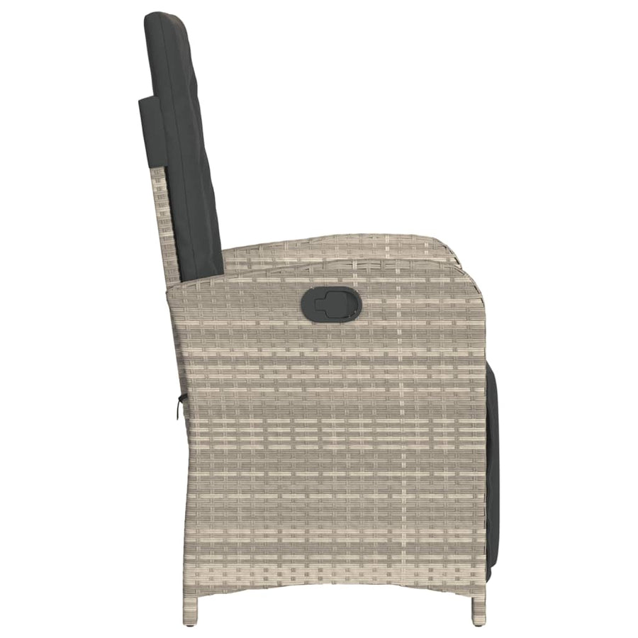 3-Delige Bistroset Met Kussens Poly Rattan Lichtgrijs