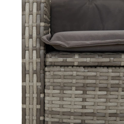 Tuinstoel Verstelbaar Met Kussens Poly Rattan Grijs