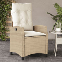 Tuinstoel Verstelbaar Met Kussens Poly Rattan 1 Beige Zonder voetensteun