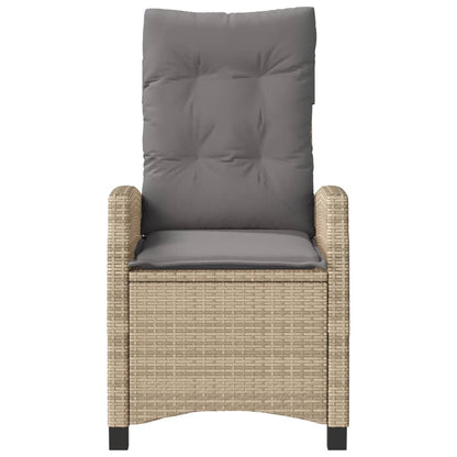 Tuinstoel Verstelbaar Met Kussens Poly Rattan Gemengd Beige