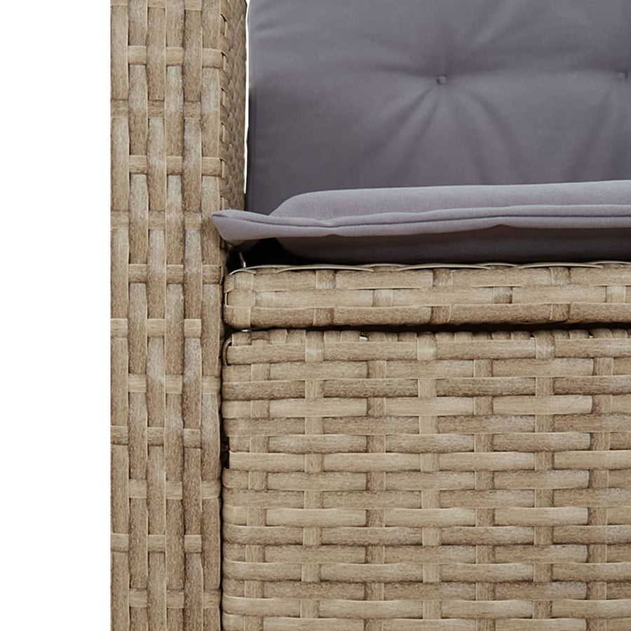 Tuinstoel Verstelbaar Met Kussens Poly Rattan Gemengd Beige