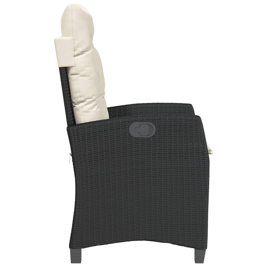 Tuinstoelen 2 St Verstelbaar Met Kussens Poly Rattan Zwart