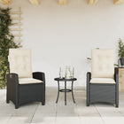 Garden chairs 2 pcs adjustable with cushions poly rattan black
