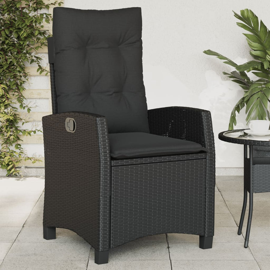 Tuinstoelen 2 St Verstelbaar Met Kussens Poly Rattan Zwart