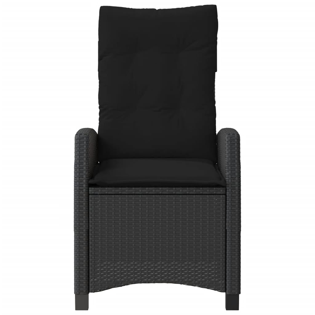Tuinstoelen 2 St Verstelbaar Met Kussens Poly Rattan Zwart