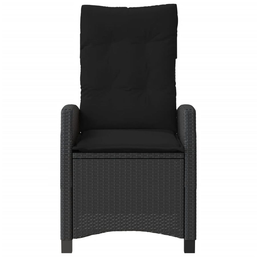 Tuinstoelen 2 St Verstelbaar Met Kussens Poly Rattan Zwart