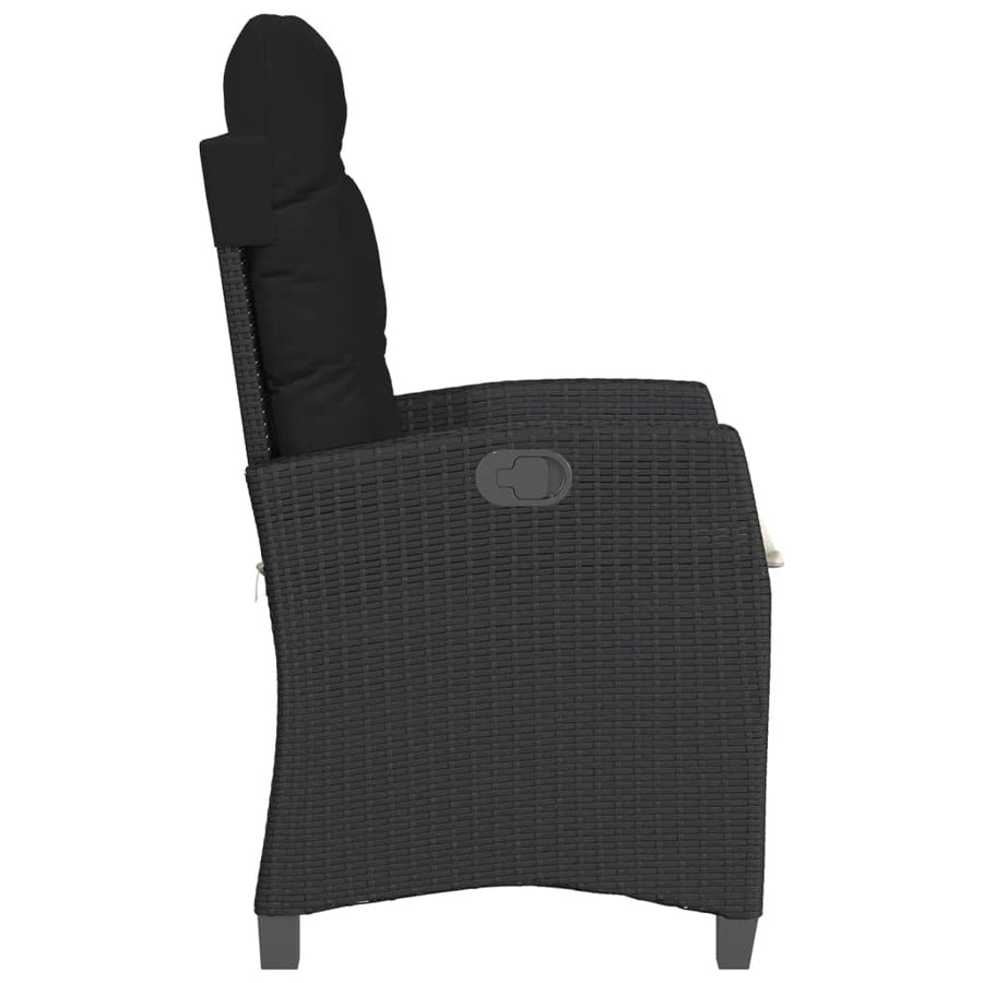 Tuinstoelen 2 St Verstelbaar Met Kussens Poly Rattan Zwart