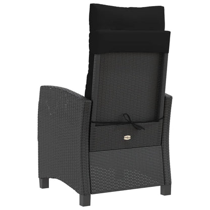 Tuinstoelen 2 St Verstelbaar Met Kussens Poly Rattan Zwart