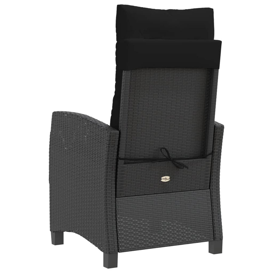 Tuinstoelen 2 St Verstelbaar Met Kussens Poly Rattan Zwart