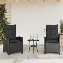 Tuinstoelen 2 St Verstelbaar Met Kussens Poly Rattan Zwart