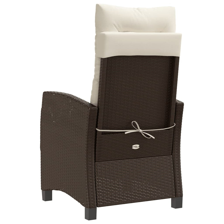 Tuinstoelen 2 St Verstelbaar Met Kussens Poly Rattan Bruin