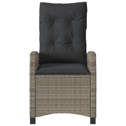 Tuinstoelen 2 St Verstelbaar Met Kussens Poly Rattan Grijs