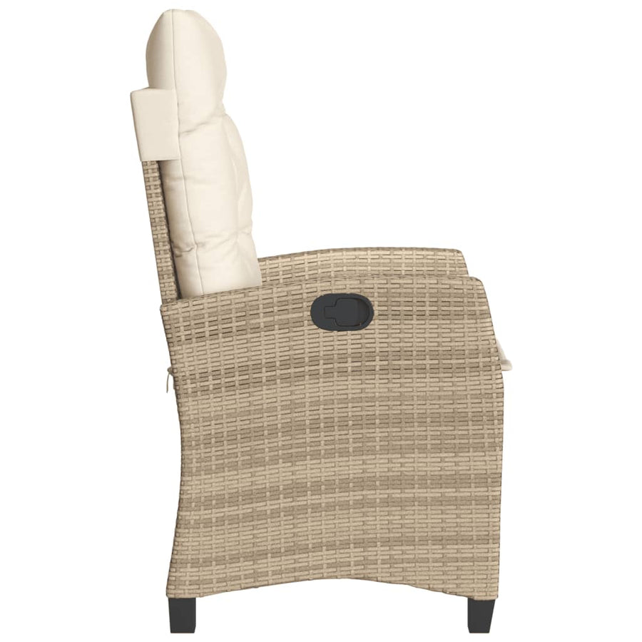 Tuinstoelen 2 St Verstelbaar Met Kussens Poly Rattan Beige