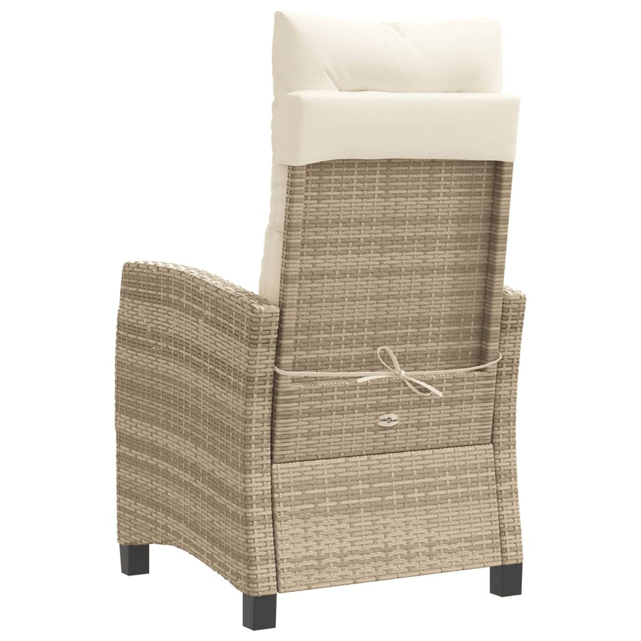 Tuinstoelen 2 St Verstelbaar Met Kussens Poly Rattan Beige