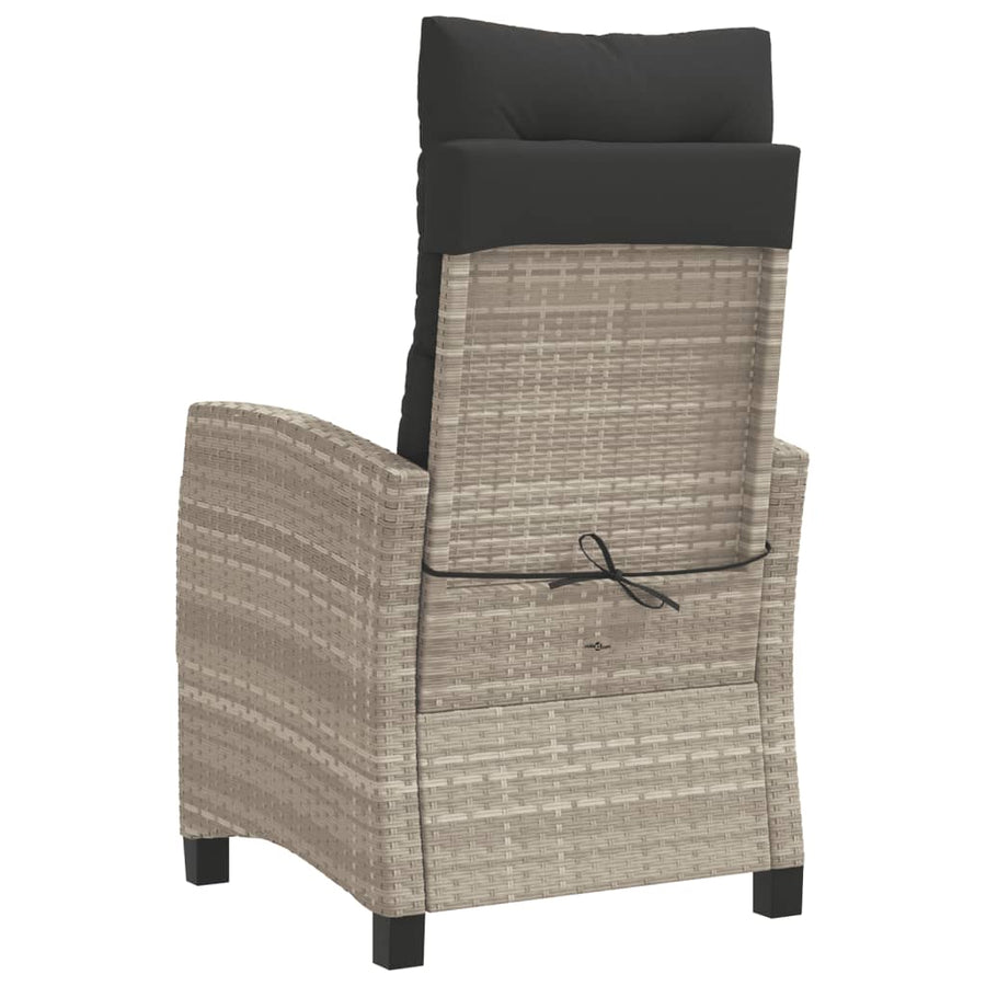 Tuinstoelen 2 St Verstelbaar Met Kussens Poly Rattan Lichtgrijs