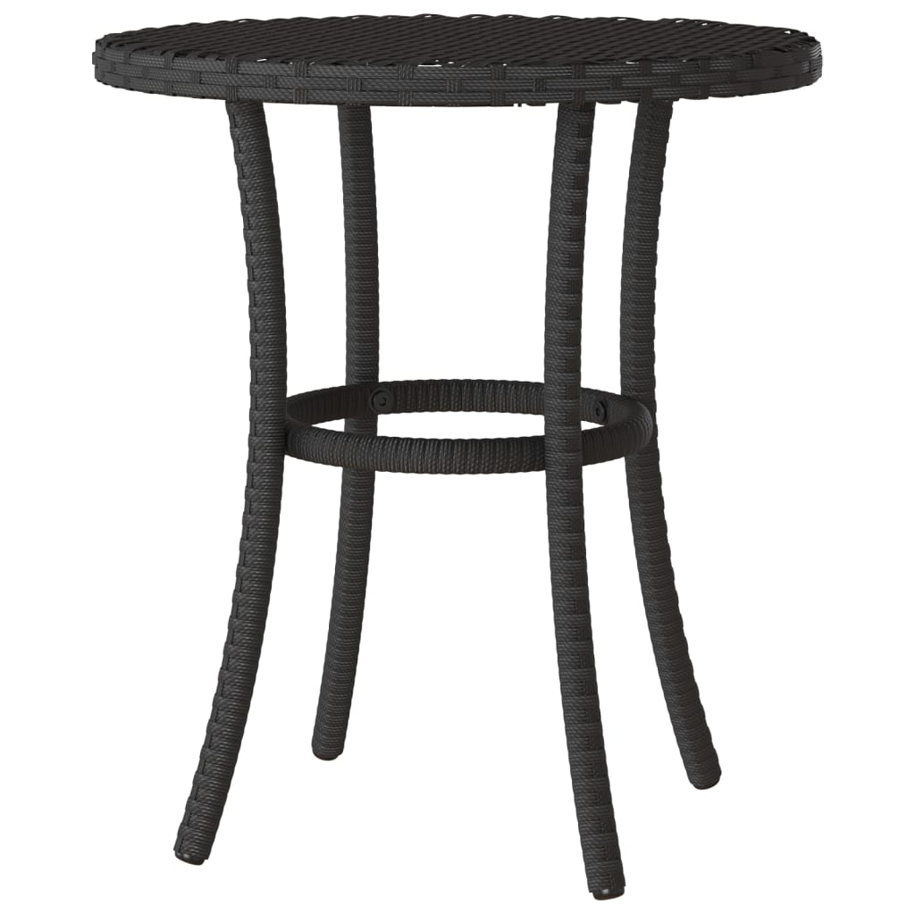 3-Delige Bistroset Met Kussens Poly Rattan Zwart