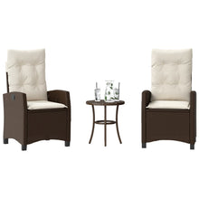 3-Delige Bistroset Met Kussens Poly Rattan Bruin