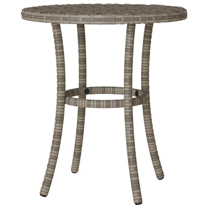3-Delige Bistroset Met Kussens Poly Rattan Grijs