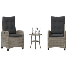 3-Delige Bistroset Met Kussens Poly Rattan Grijs