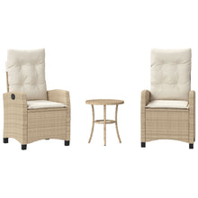 3-Delige Bistroset Met Kussens Poly Rattan Beige